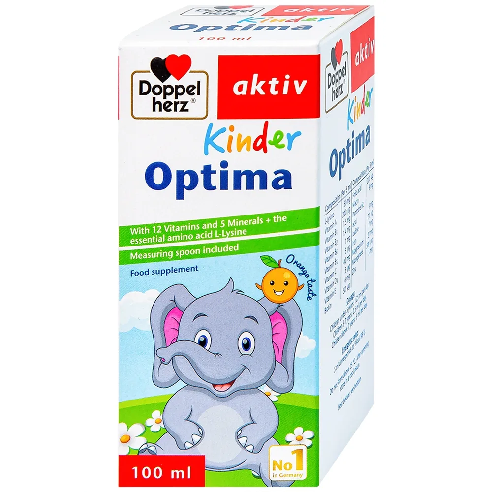Hình ảnh Dung dịch Kinder Optima Doppelherz Aktiv cung cấp L-lysine, một số vitamin và khoáng chất (100ml)