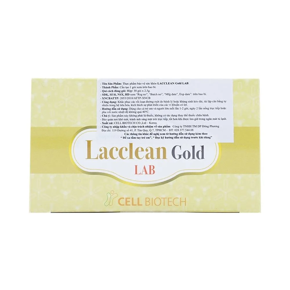 Hình ảnh Men vi sinh Lacclean Gold Lab điều trị rối loạn đường ruột do bệnh lý hoặc kháng sinh kéo dài (30 gói)