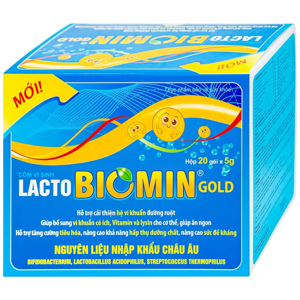 Hình ảnh Cốm Lacto Biomin Gold hỗ trợ cải thiện hệ vi khuẩn đường ruột (20 gói)