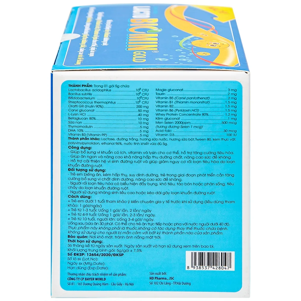 Hình ảnh Cốm Lacto Biomin Gold hỗ trợ cải thiện hệ vi khuẩn đường ruột (20 gói)