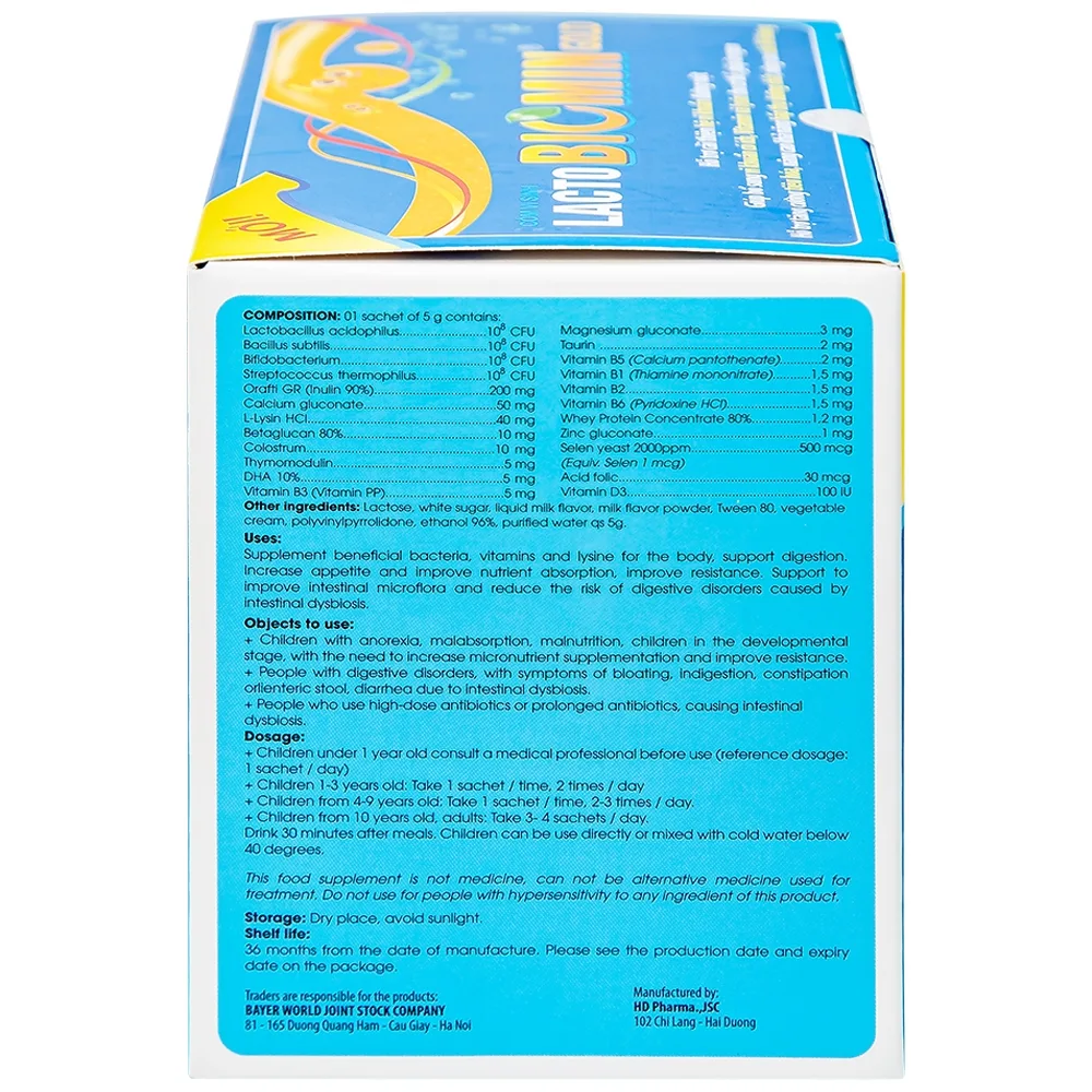 Hình ảnh Cốm Lacto Biomin Gold hỗ trợ cải thiện hệ vi khuẩn đường ruột (20 gói)
