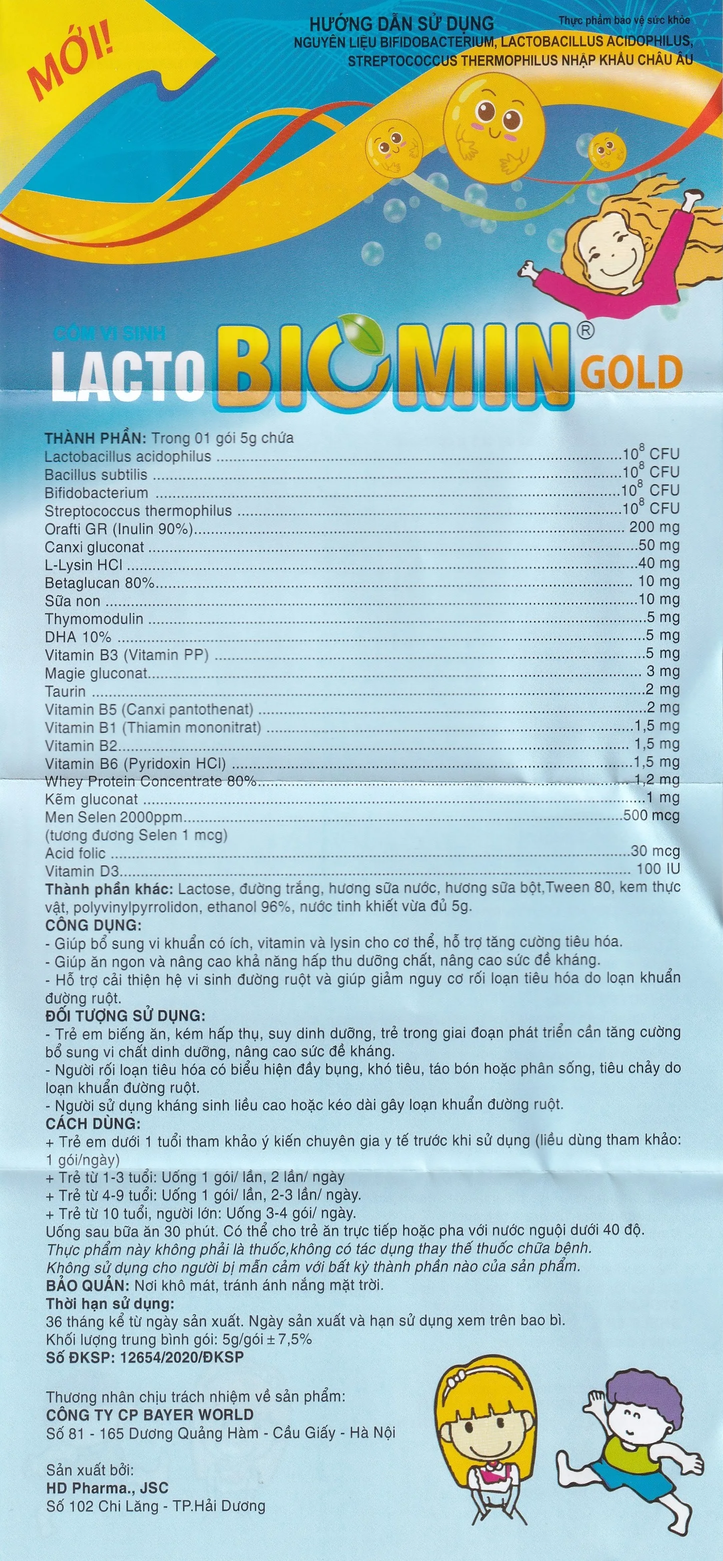 Hình ảnh Cốm Lacto Biomin Gold hỗ trợ cải thiện hệ vi khuẩn đường ruột (20 gói)