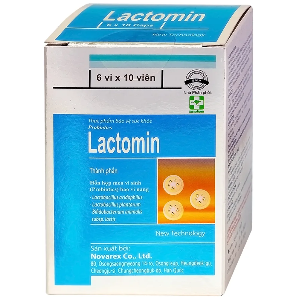 Hình ảnh Viên uống Lactomin Novarex bổ sung vi khuẩn có ích, giúp tái lập cân bằng hệ vi sinh đường ruột (6 vỉ x 10 viên)