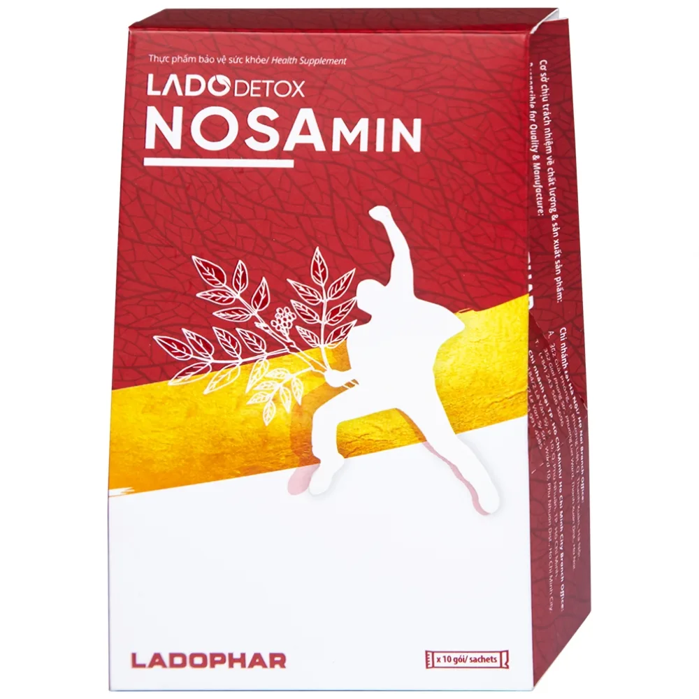 Hình ảnh Nước giải rượu bia Ladodetox Nosamin Ladophar hỗ trợ giải rượu, bia, giảm khó chịu (10 gói x 15ml)