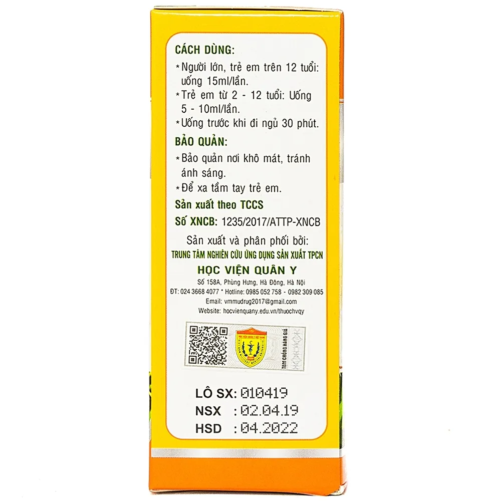 Hình ảnh Siro Laroxen HVQY giúp an thần ngủ ngon giấc (100ml)