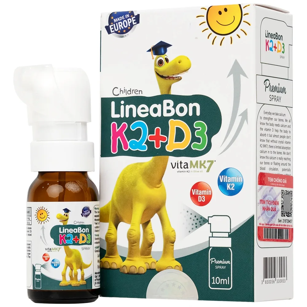 Hình ảnh Dung dịch dạng xịt LineaBon K2+D3 10ml bổ sung Vitamin D3 và Vitamin K2, hỗ trợ hấp thu canxi