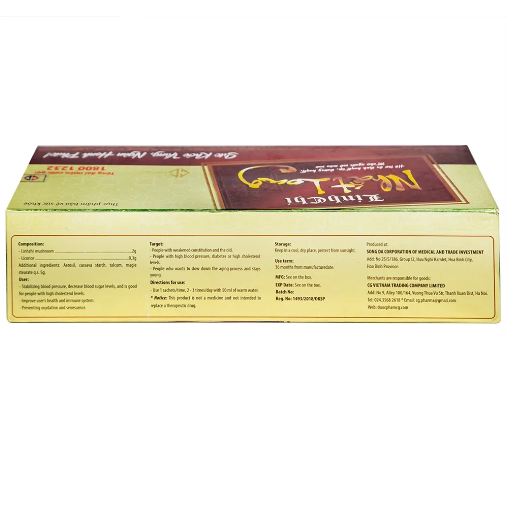 Hình ảnh Linh Chi Nhất Long CG hỗ trợ làm ổn định huyết áp, ổn định đường huyết (30 gói)