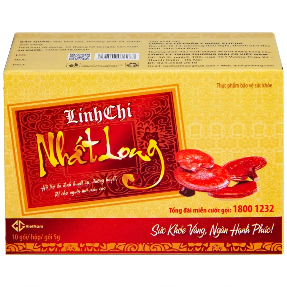 Hình ảnh Linh Chi Nhất Long CG hỗ trợ làm ổn định huyết áp, ổn định đường huyết (30 gói)