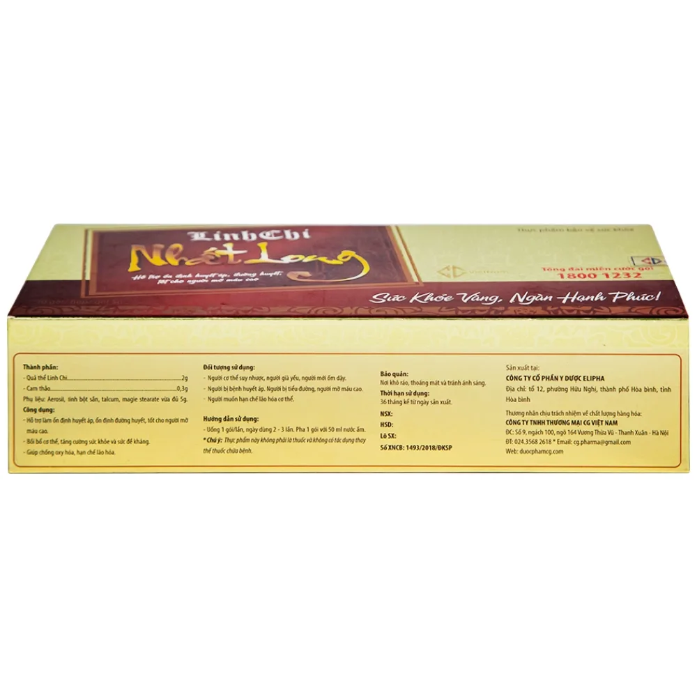 Hình ảnh Linh Chi Nhất Long CG hỗ trợ làm ổn định huyết áp, ổn định đường huyết (30 gói)