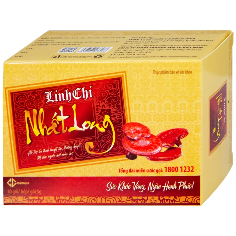 Hình ảnh Linh Chi Nhất Long CG hỗ trợ làm ổn định huyết áp, ổn định đường huyết (30 gói)