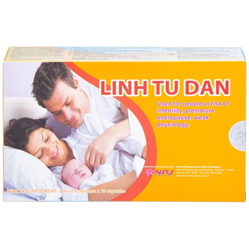 Hình ảnh Viên uống Linh Tự Đan Hồng Bàng giúp tăng cường sinh lý nam, hỗ trợ giảm nguy cơ mãn dục nam (3 vỉ x 10 viên)