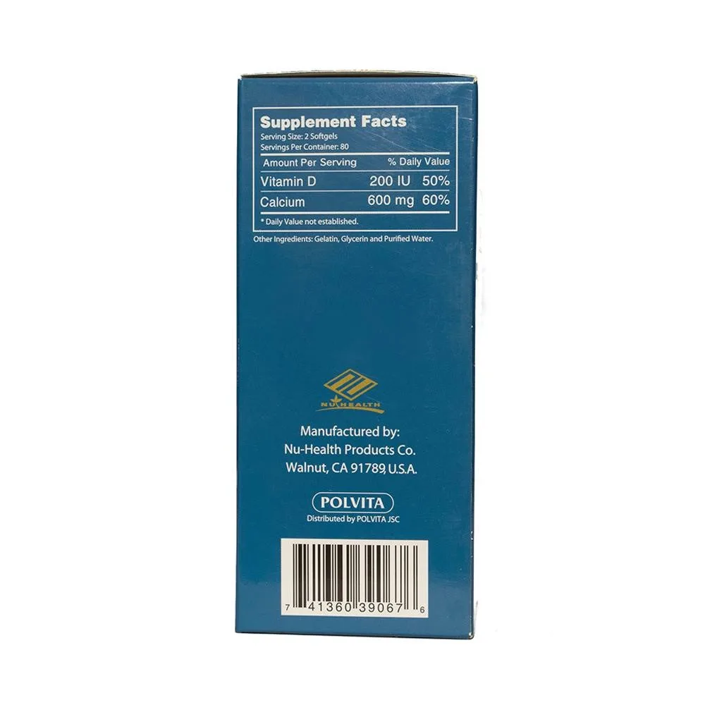 Hình ảnh Viên uống Liquid Calcium Nu-Health bổ sung canxi, vitamin D cần thiết cho cơ thể (160 viên)