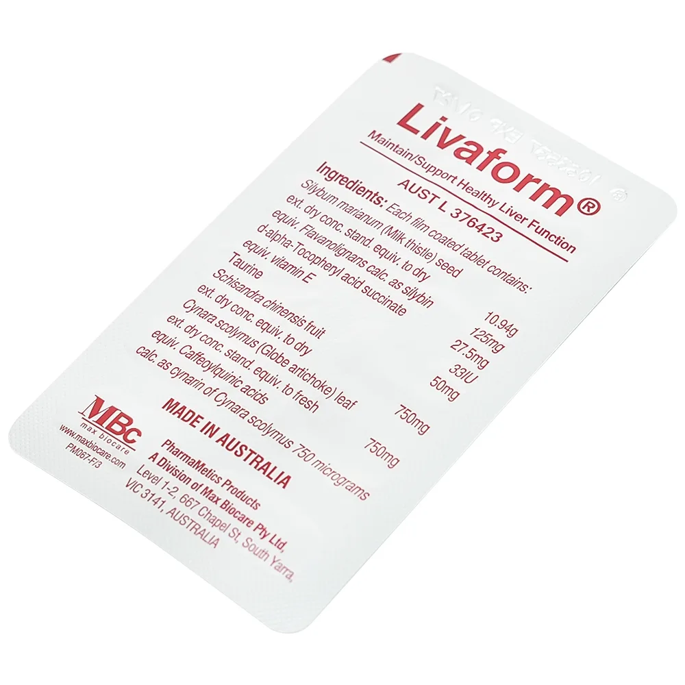 Hình ảnh Viên uống Livaform Luca Pharma MPC hỗ trợ giải độc gan, giúp tăng cường chức năng gan (6 vỉ x 10 viên)