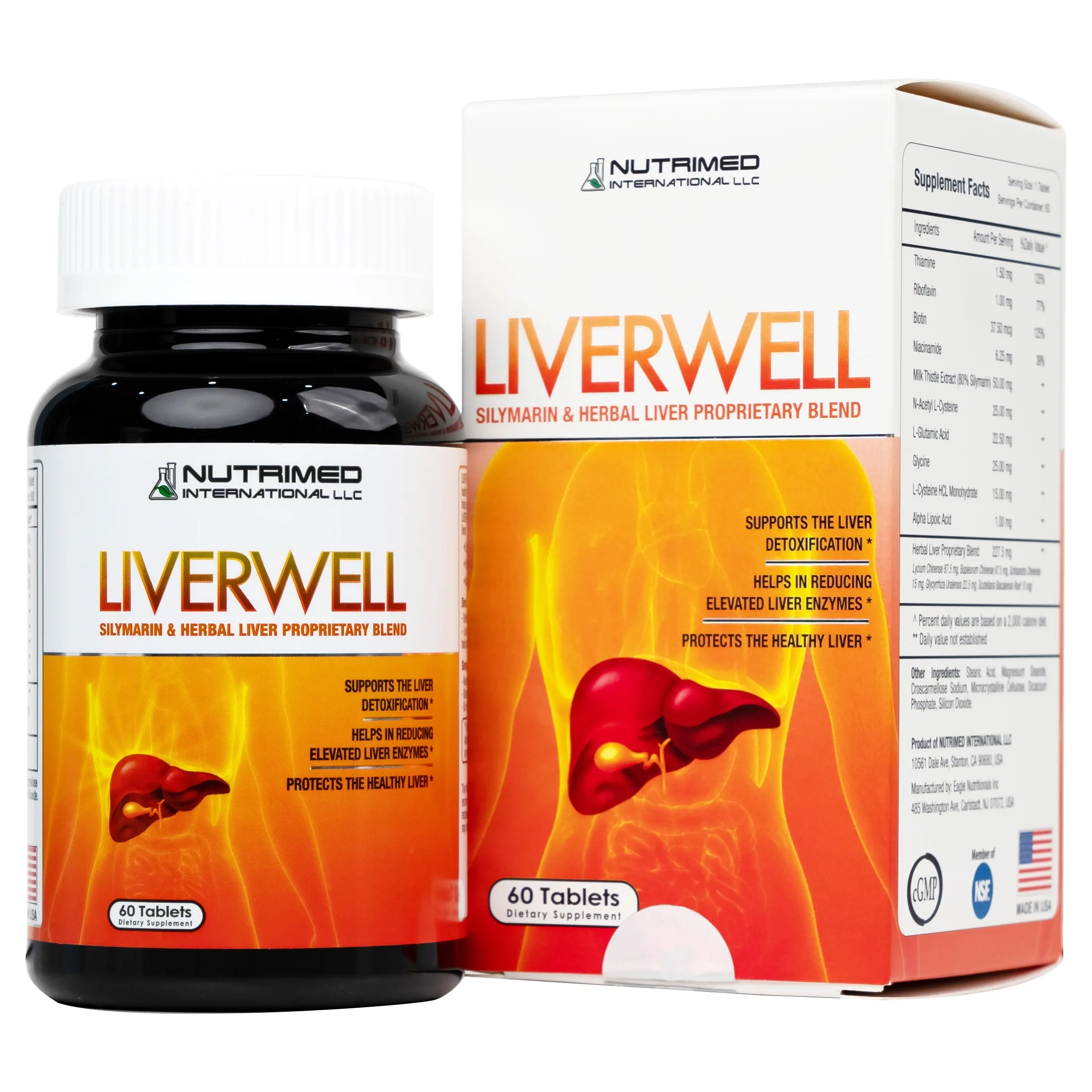 Hình ảnh Viên uống Liverwell Nutrimed hỗ trợ giải độc gan giúp hỗ trợ giải độc gan, bảo vệ tế bào gan (60 viên)