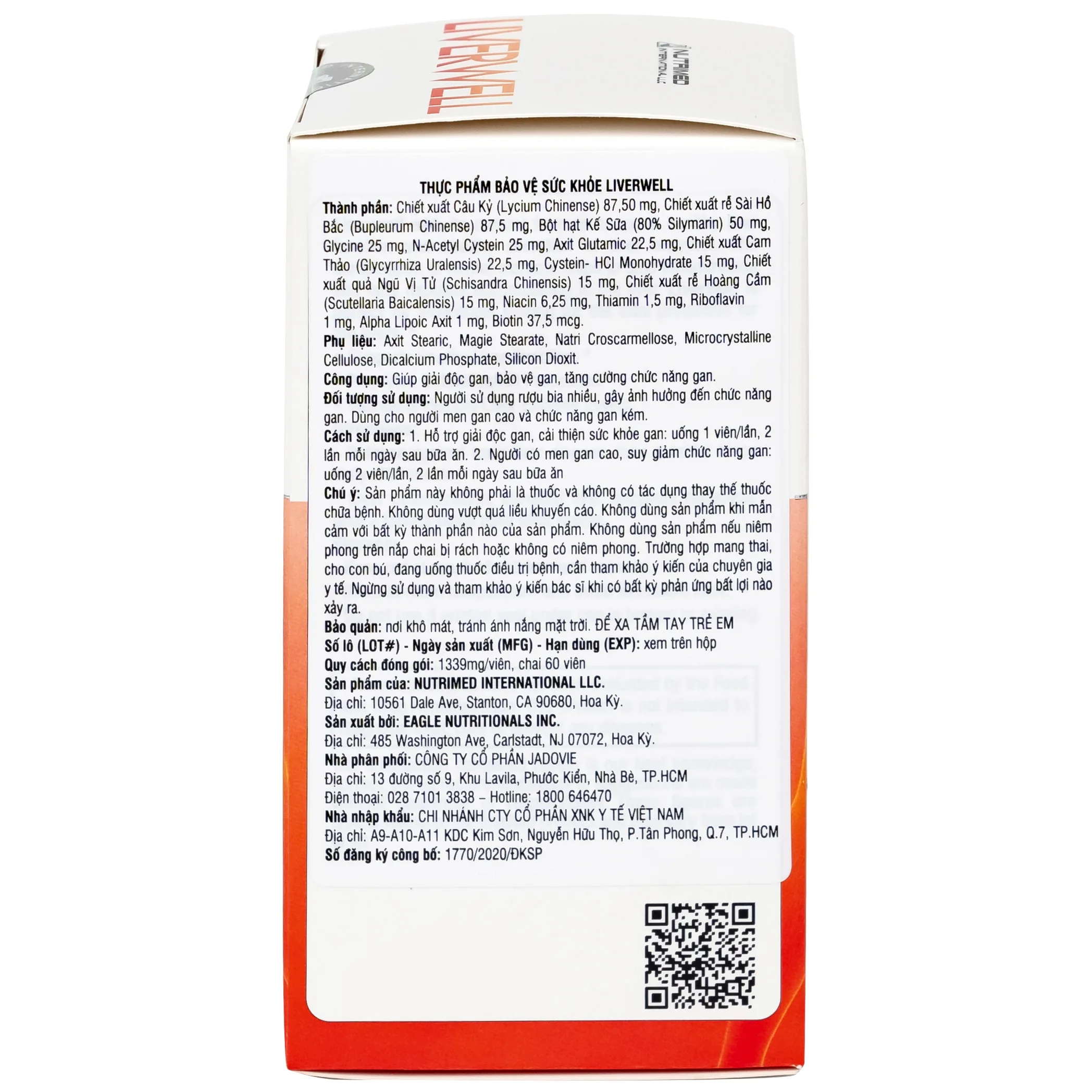Hình ảnh Viên uống Liverwell Nutrimed hỗ trợ giải độc gan giúp hỗ trợ giải độc gan, bảo vệ tế bào gan (60 viên)
