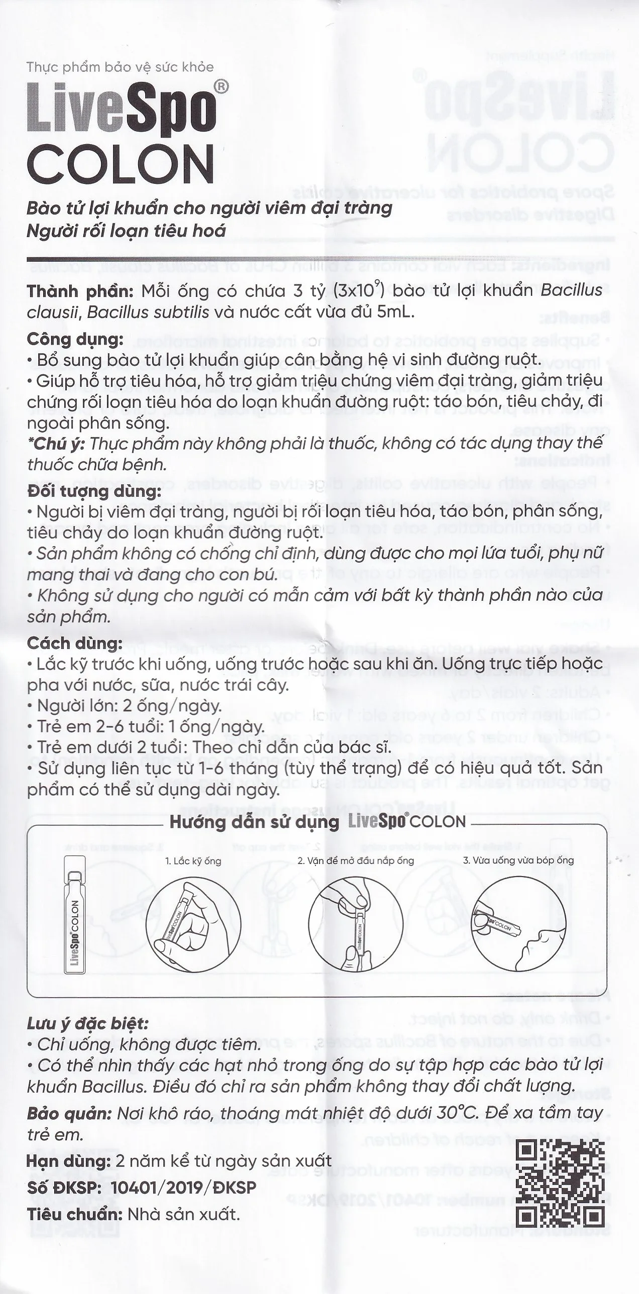 Hình ảnh Dung dịch LiveSpo Colon bổ sung vi sinh vật có lợi, kích thích và tăng cường tiêu hóa (20 ống x 5ml)