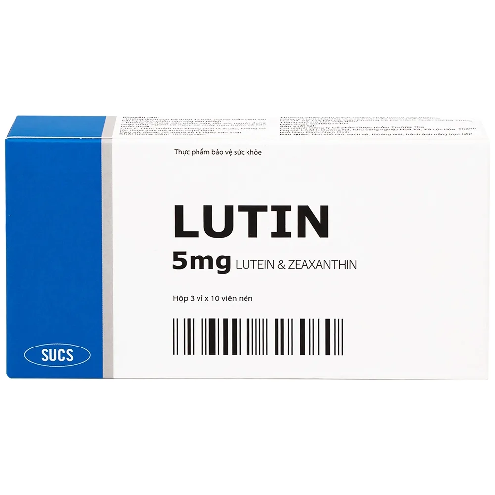 Hình ảnh Viên uống Lutin 5mg Sucs hỗ trợ tăng cường thị lực, giảm nguy cơ đục thủy tinh thể, thoái hóa điểm vàng