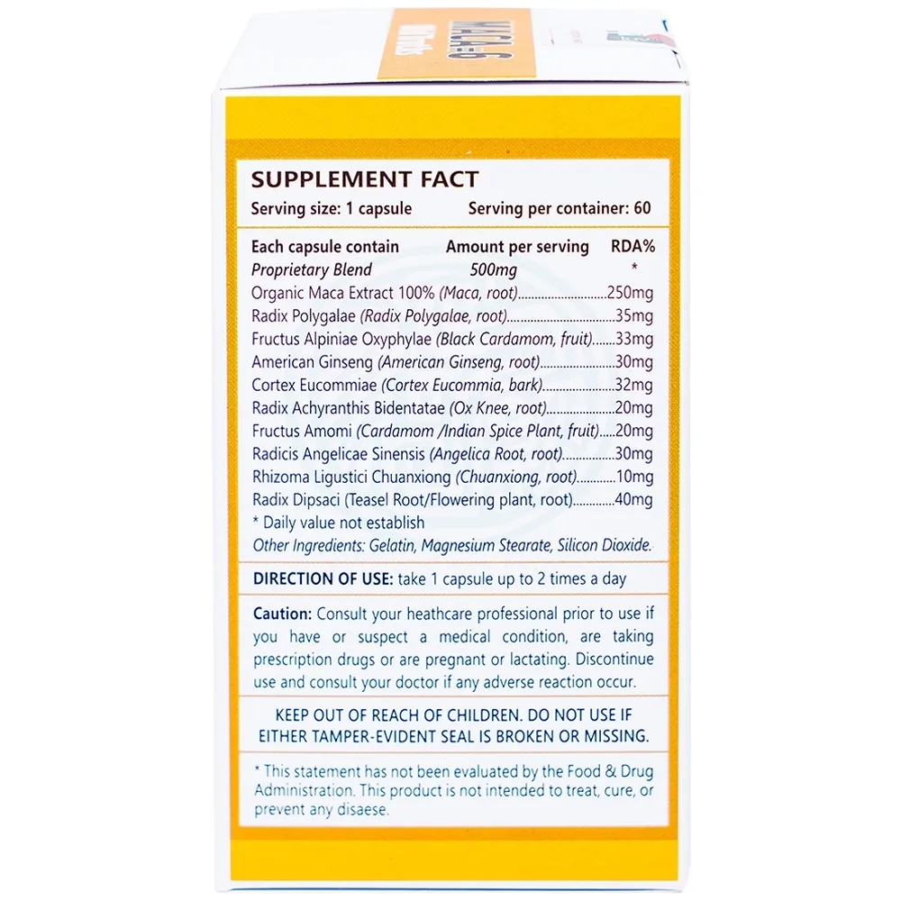 Hình ảnh Viên uống Maca #6 Old Truths giúp tăng cường chức năng thận, tăng năng lượng (60 viên)