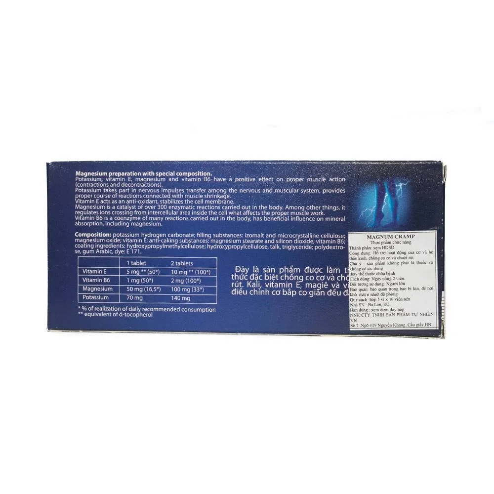 Hình ảnh Viên uống Magnum Cramp Zdrovit hỗ trợ hoạt động của cơ và hệ thần kinh, chống co cơ (50 viên)