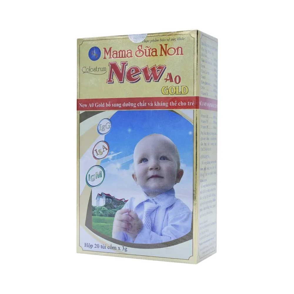 Hình ảnh Sữa bột Mama Sữa Non Colostrum New A0 Gold nâng cao sức đề kháng, giúp trẻ phát triển khỏe mạnh (20 gói x 6g)
