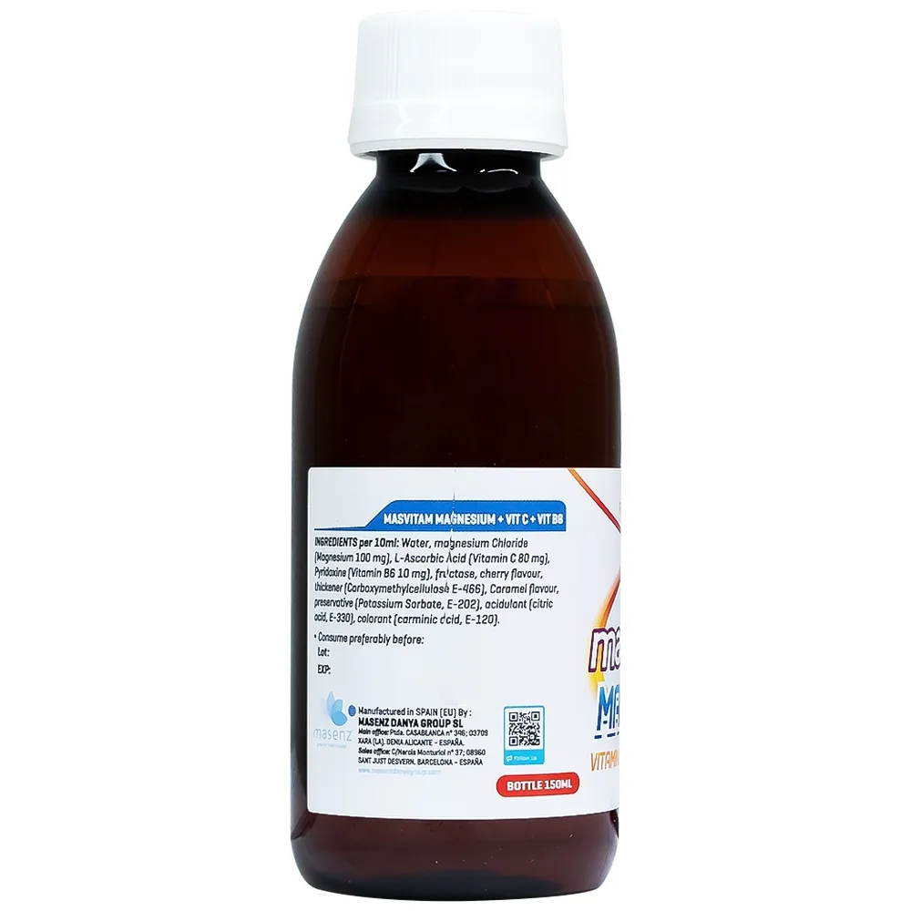 Hình ảnh Dung dịch Masvitam Magnesium + Vit C + Vic B6 150ml bổ sung Magnesium, Vitamin C và Vitamin B6 cho cơ thể