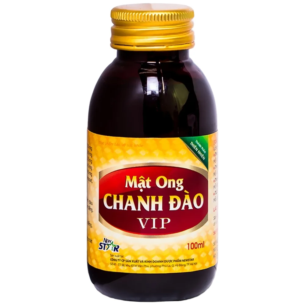 Hình ảnh Dung dịch Mật Ong Chanh Đào VIP New Star hỗ trợ bổ khí, giảm ho, đau họng (100ml)