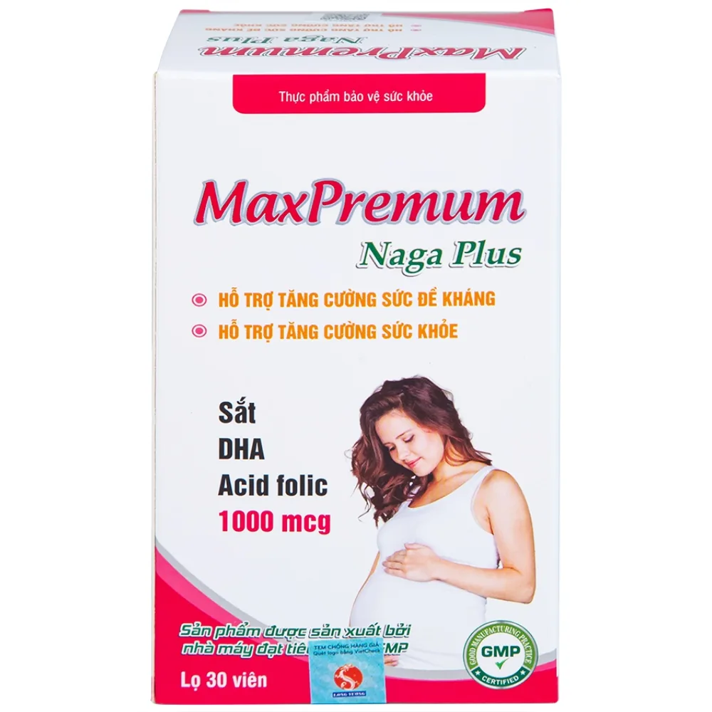 Hình ảnh Viên uống MaxPremum Naga Plus Vesta hỗ trợ tăng sức khỏe, đề kháng cho thai phụ (30 viên)