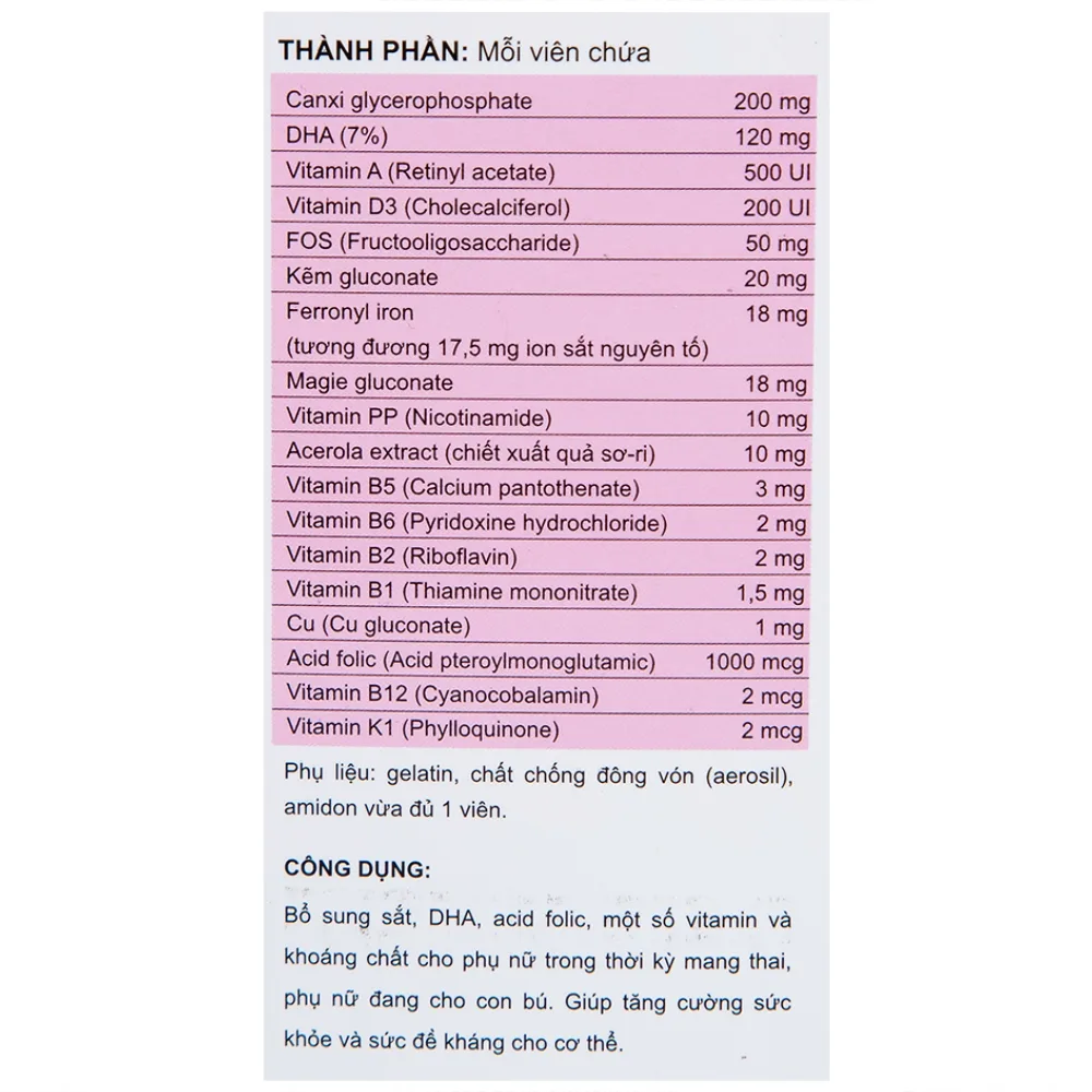 Hình ảnh Viên uống MaxPremum Naga Plus Vesta hỗ trợ tăng sức khỏe, đề kháng cho thai phụ (30 viên)