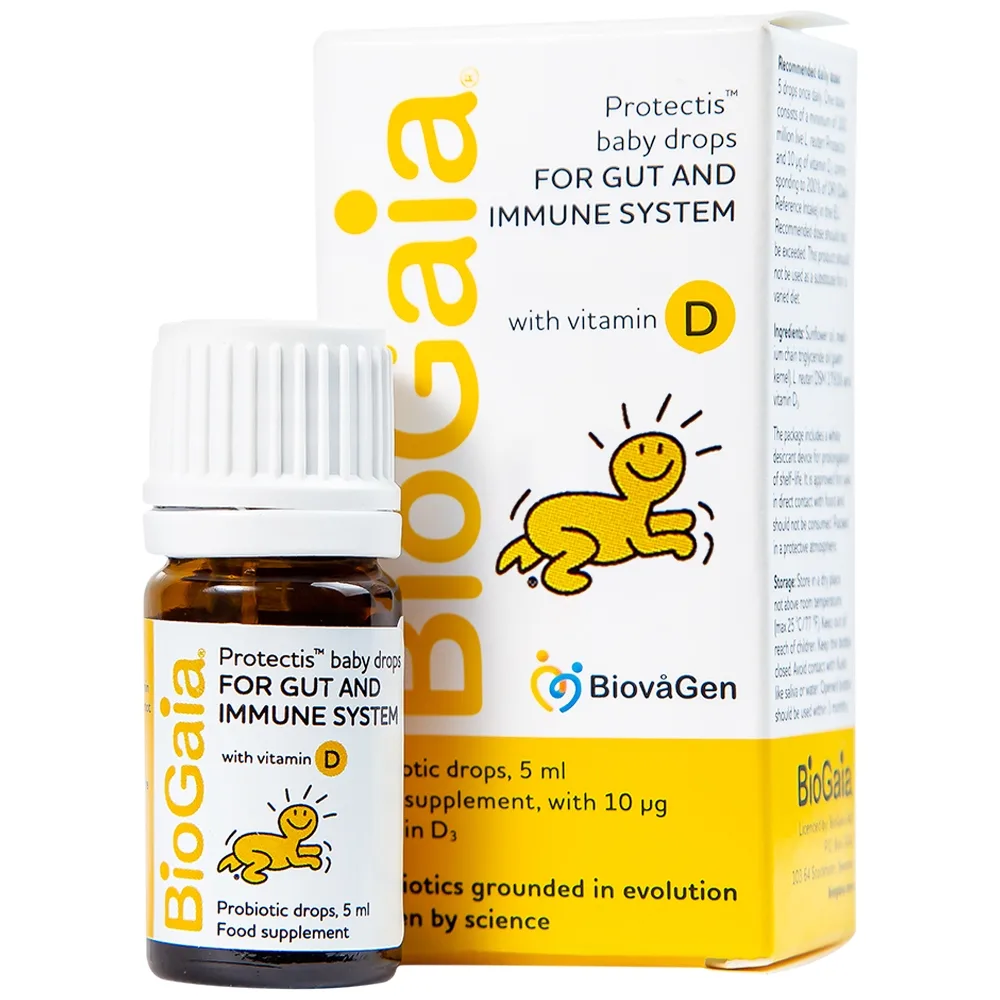 Hình ảnh Men vi sinh BioGaia Protectis Baby Drops Vitamin D3 bổ sung lợi khuẩn cho đường tiêu hóa và vitamin D (5ml)