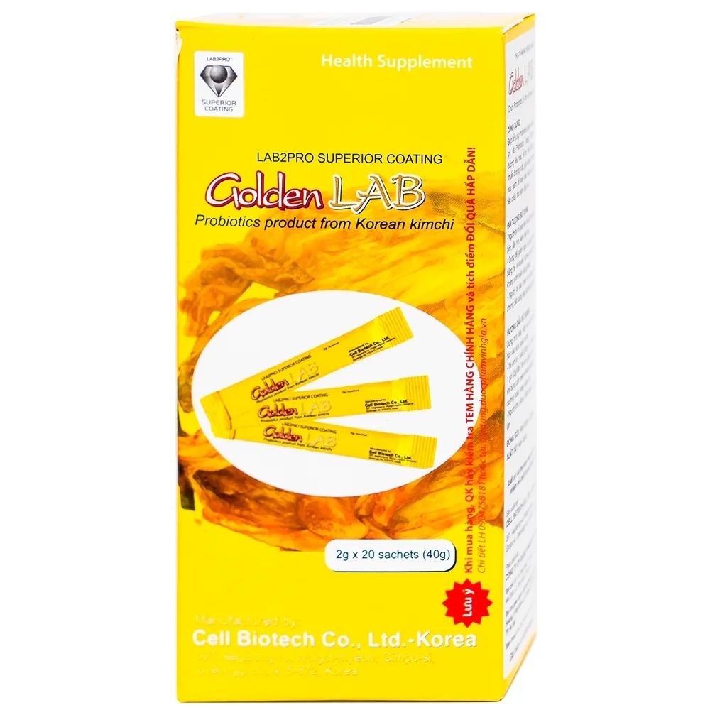 Hình ảnh Men vi sinh Golden Lab Cell Biotech hỗ trợ cân bằng hệ vi sinh đường ruột (20 gói x 2g)