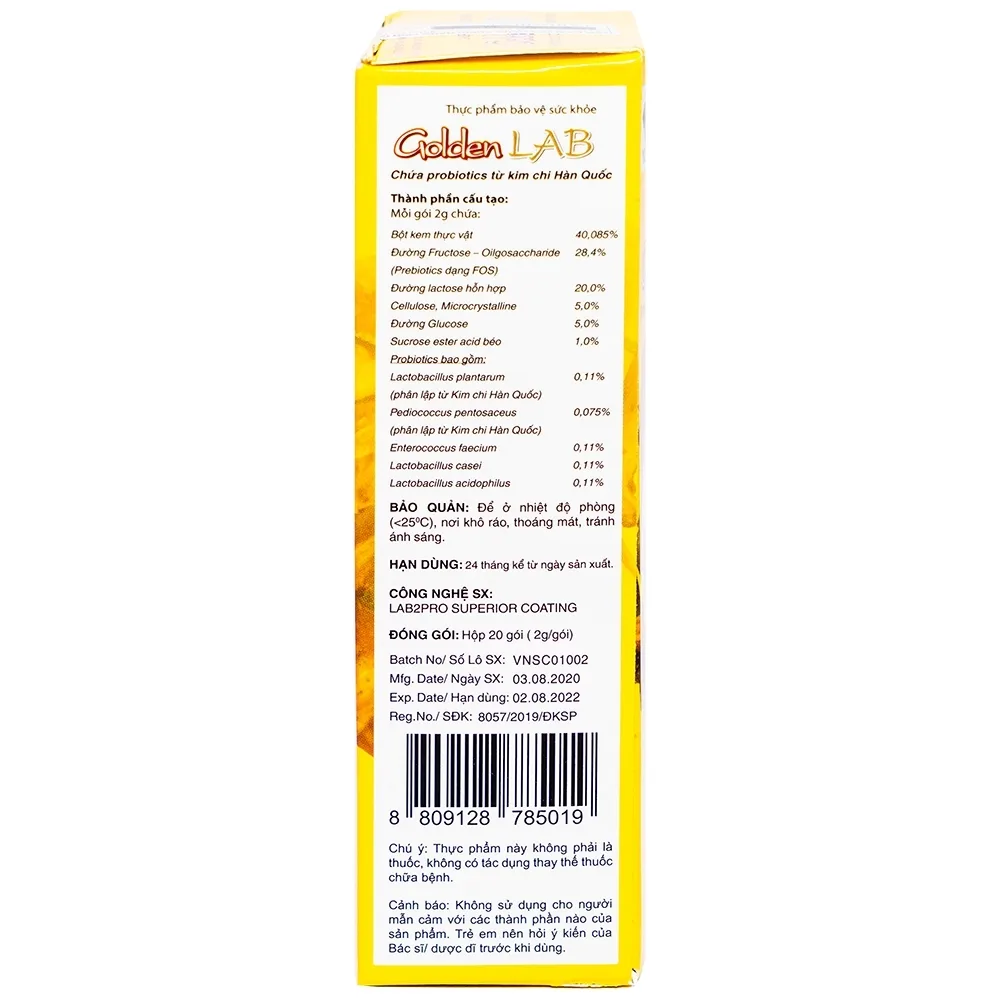 Hình ảnh Men vi sinh Golden Lab Cell Biotech hỗ trợ cân bằng hệ vi sinh đường ruột (20 gói x 2g)