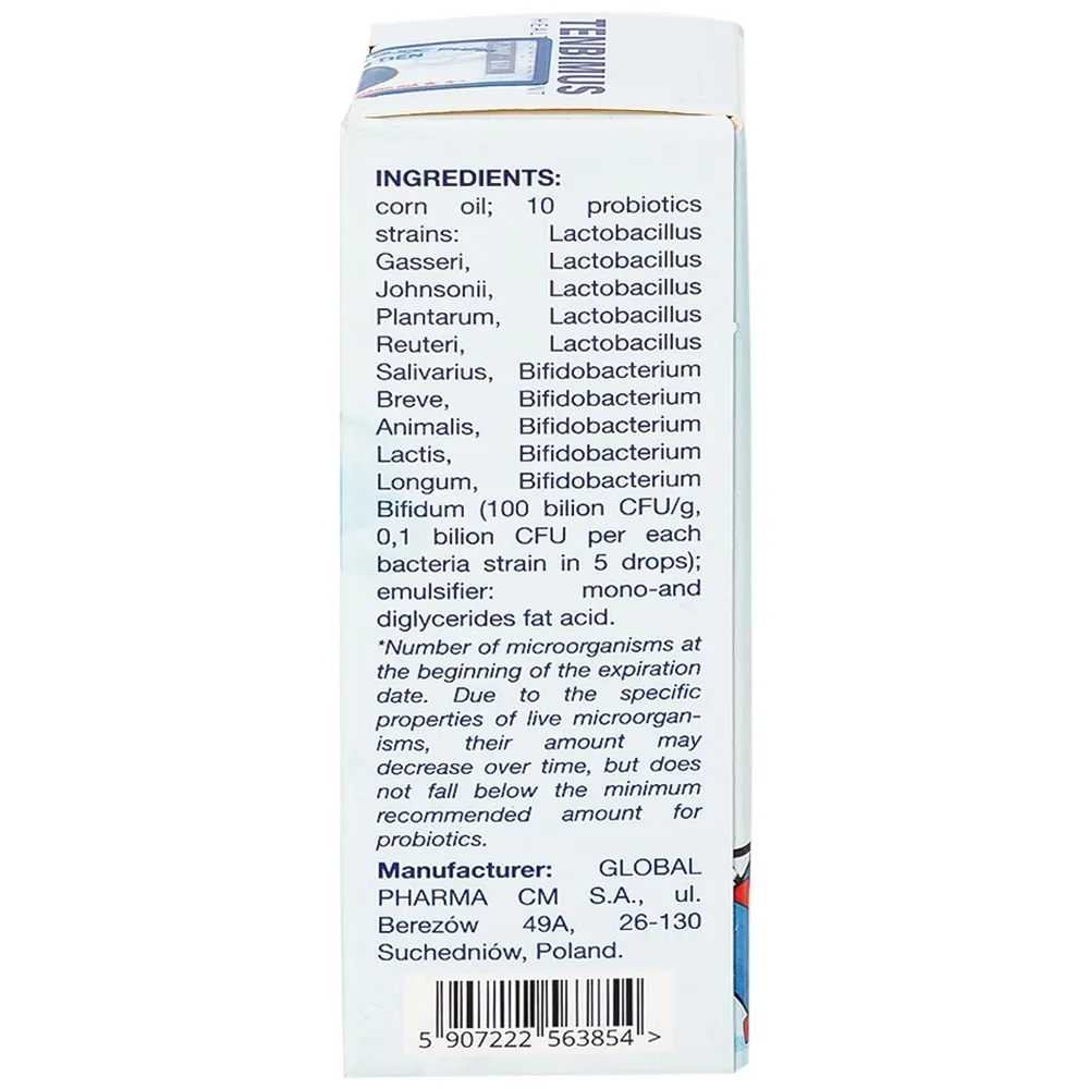 Hình ảnh Men vi sinh Tenbimus 10ml Global Pharm bổ sung 10 chủng lợi khuẩn, cải thiện đường ruột