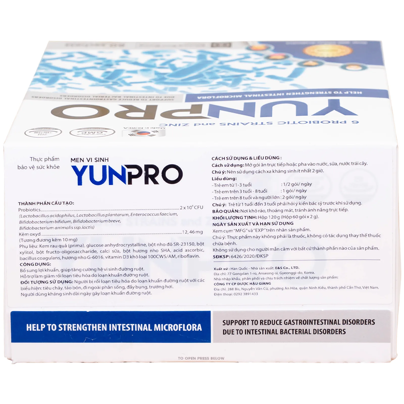 Hình ảnh Thực phẩm bảo vệ sức khỏe men vi sinh YunPro Chong Kun Dang bổ sung lợi khuẩn (60 gói x 2 g)