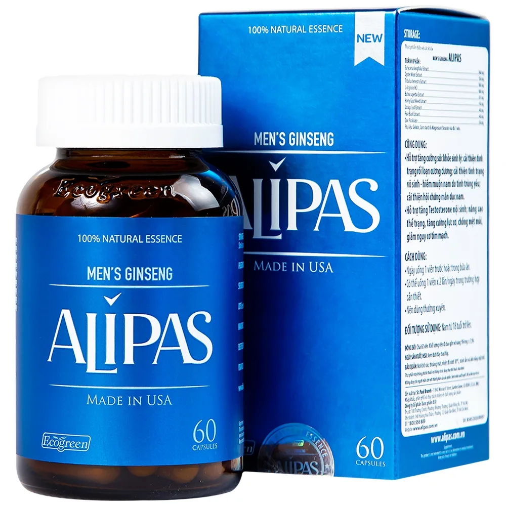 Hình ảnh Viên uống Men’s Ginseng Alipas Ecogreen cải thiện rối loạn cương dương (60 viên)