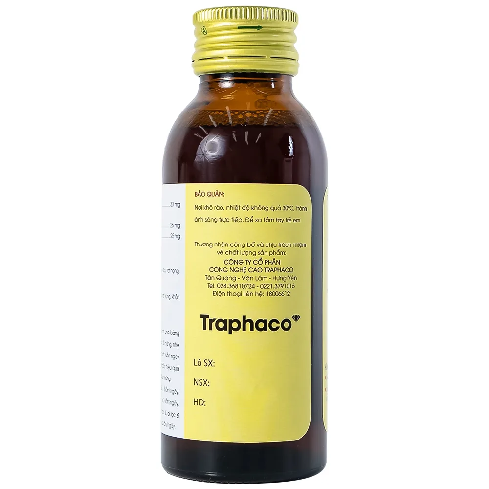 Hình ảnh Siro Methorphan Bee Traphaco hỗ trợ giảm ho, giảm đờm, viêm họng (100ml)