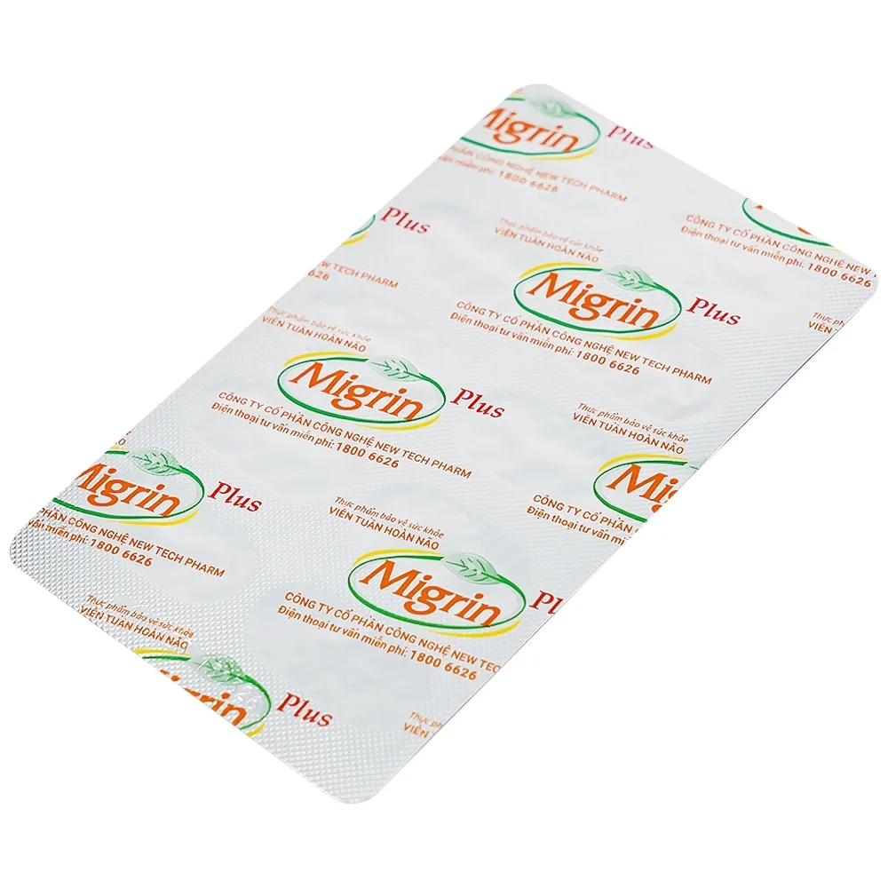 Hình ảnh Viên Tuần Hoàn Não Migrin Plus CVI hỗ trợ hoạt huyết, tăng cường tuần hoàn máu não (6 Vỉ x 10 Viên)
