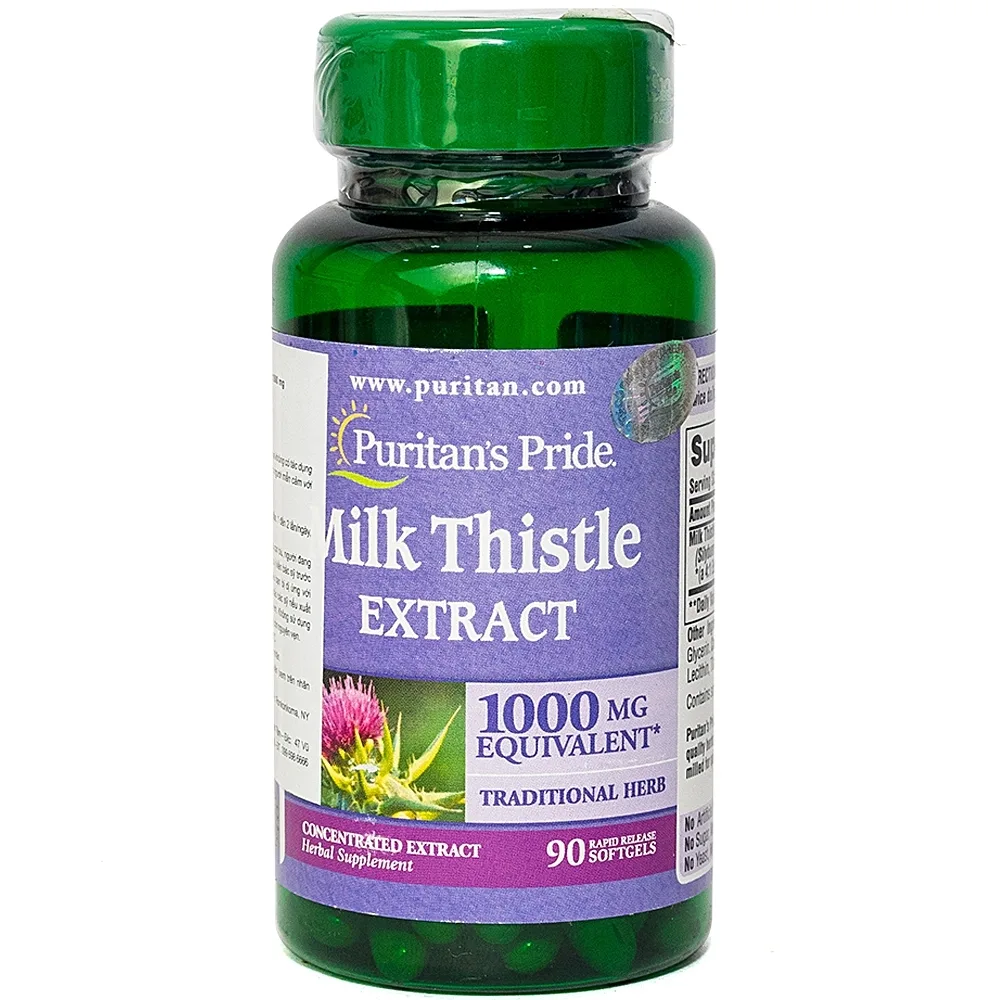 Hình ảnh Viên uống Milk Thistle Extract 1000mg hỗ trợ giải độc gan, tăng cường chức năng gan (90 viên)
