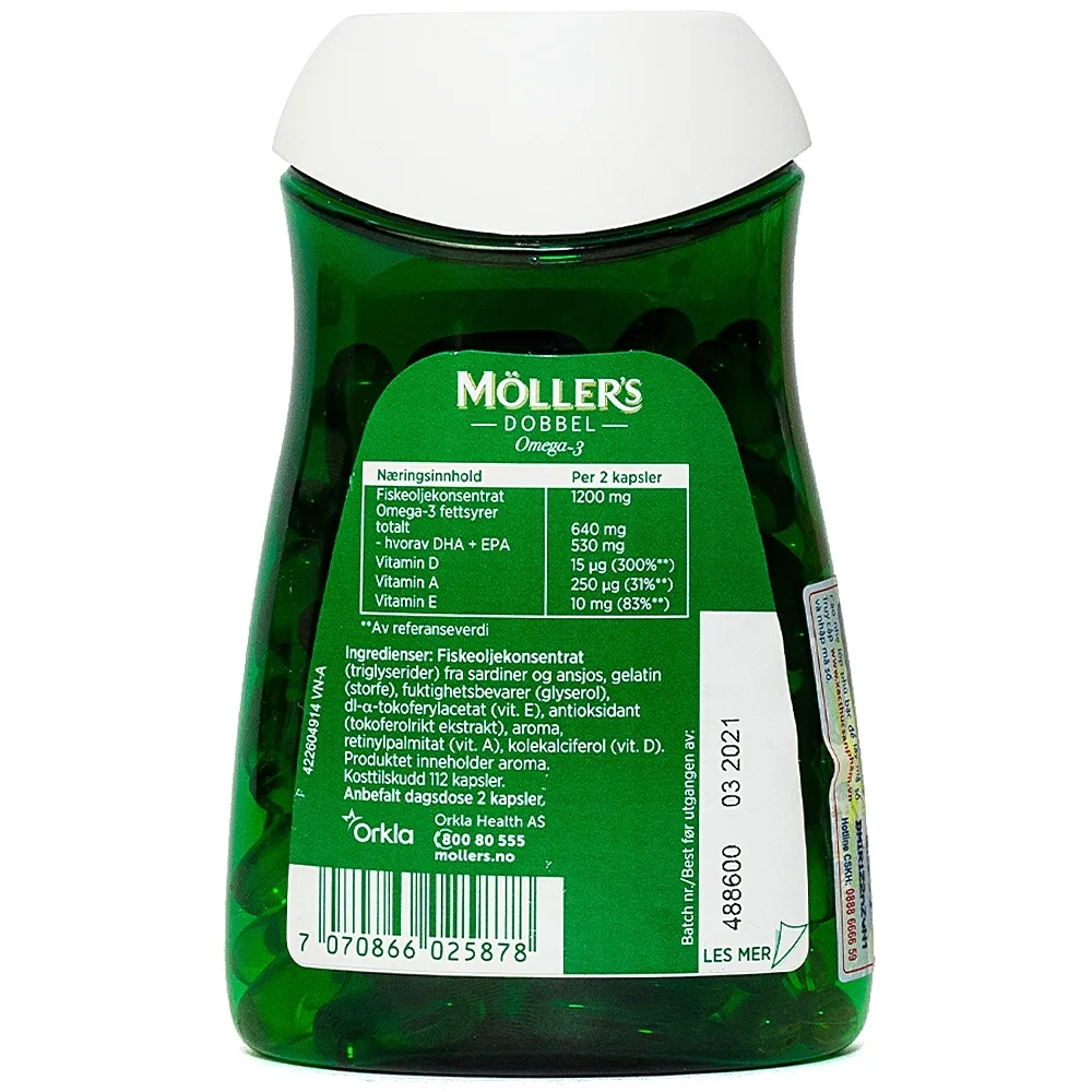 Hình ảnh Viên uống Möller’s Dobbel hỗ trợ lên hệ tim mạch, thần kinh, thị lực (112 viên)
