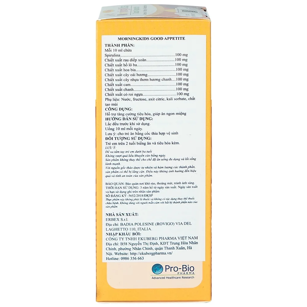 Hình ảnh Dung dịch MorningKids Good Appetite tăng cường tiêu hóa, giúp ăn ngon miệng (150ml)