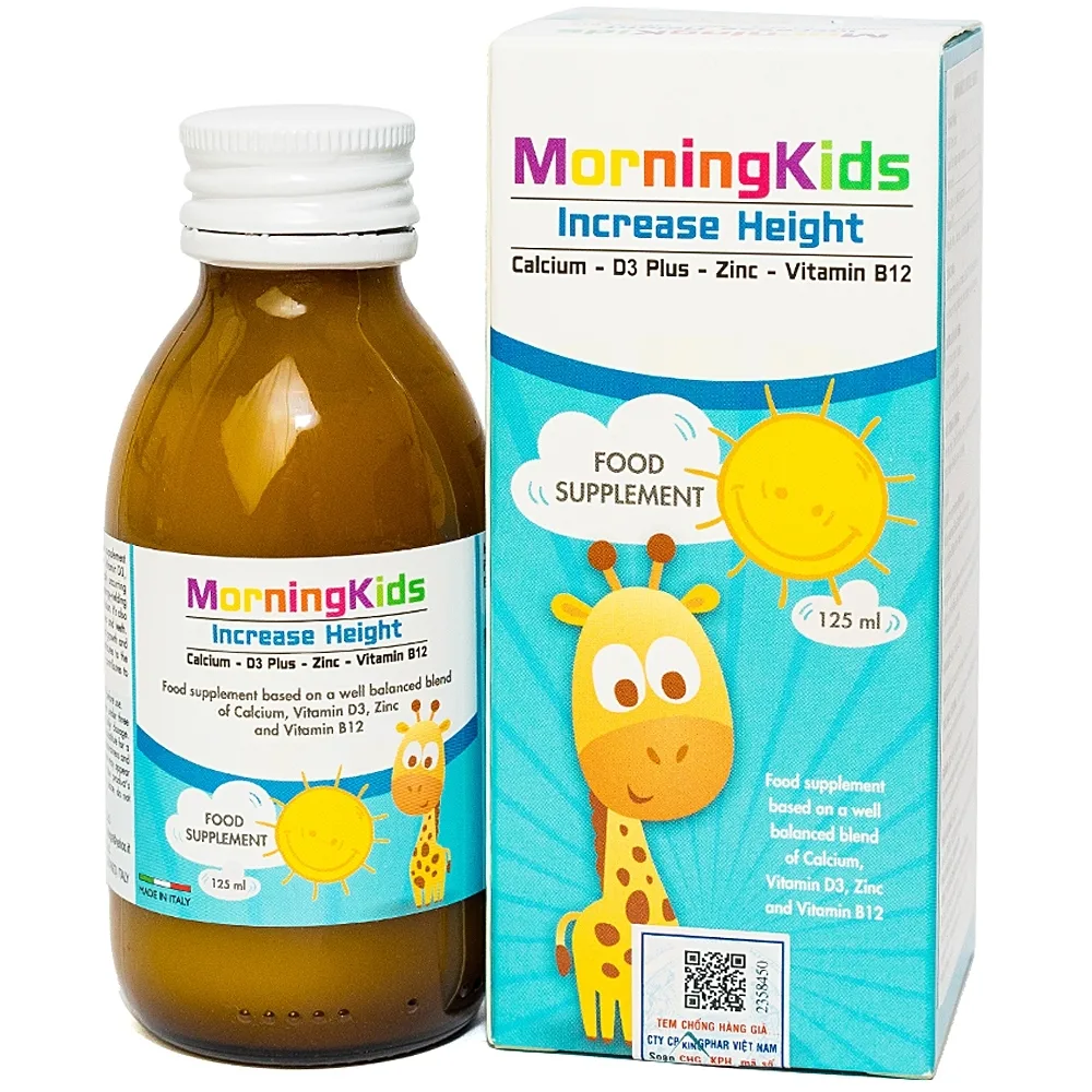 Hình ảnh Dung dịch MorningKids Increase Height hỗ trợ duy trì sự phát triển bình thường của xương và răng (125ml)