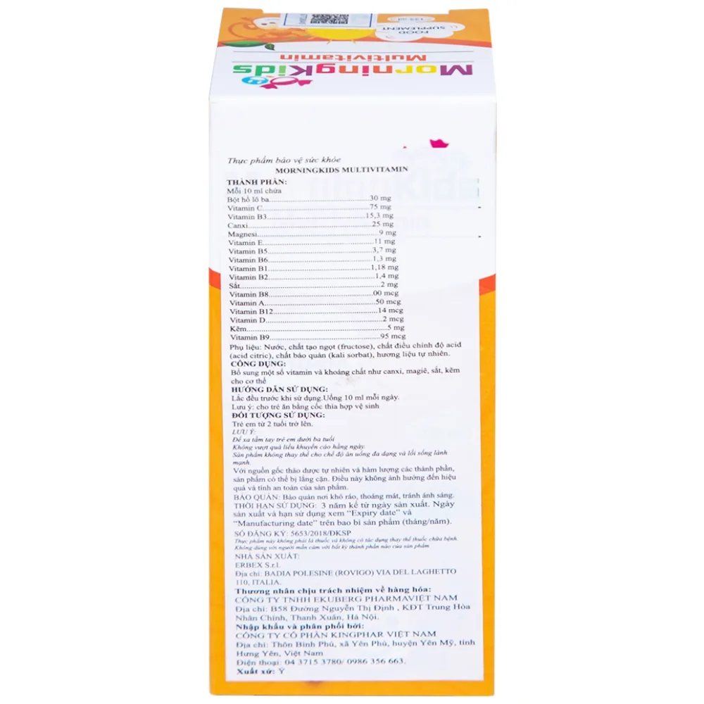 Hình ảnh Siro MorningKids Multivitamin Bổ sung Vitamin và khoáng chất (125ml)
