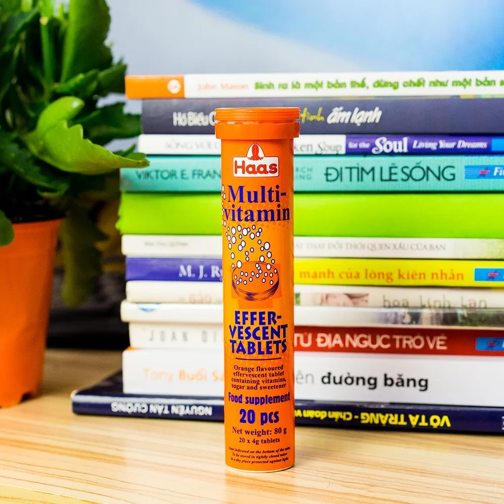 Hình ảnh Viên sủi Haas Multi-Vitamin Effer-Vescent Tablets hương cam tăng sức đề kháng (20 viên)