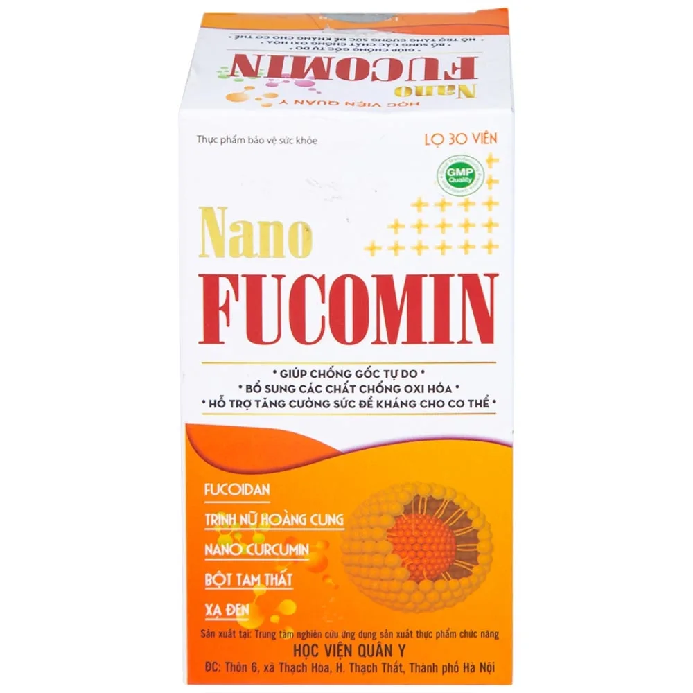 Hình ảnh Viên uống Nano Fucomin HVQY hỗ trợ giảm tác dụng phụ của hóa trị giúp chống gốc tự do (30 viên)