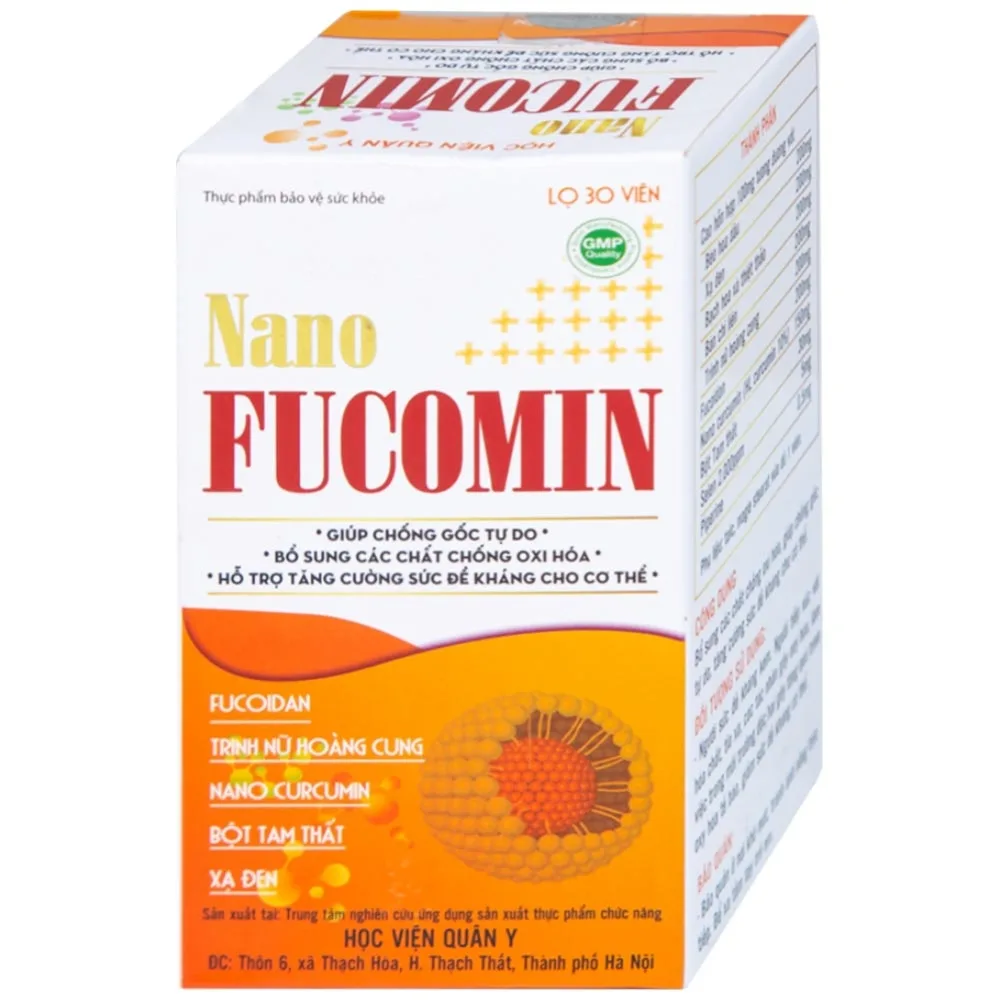 Hình ảnh Viên uống Nano Fucomin HVQY hỗ trợ giảm tác dụng phụ của hóa trị giúp chống gốc tự do (30 viên)