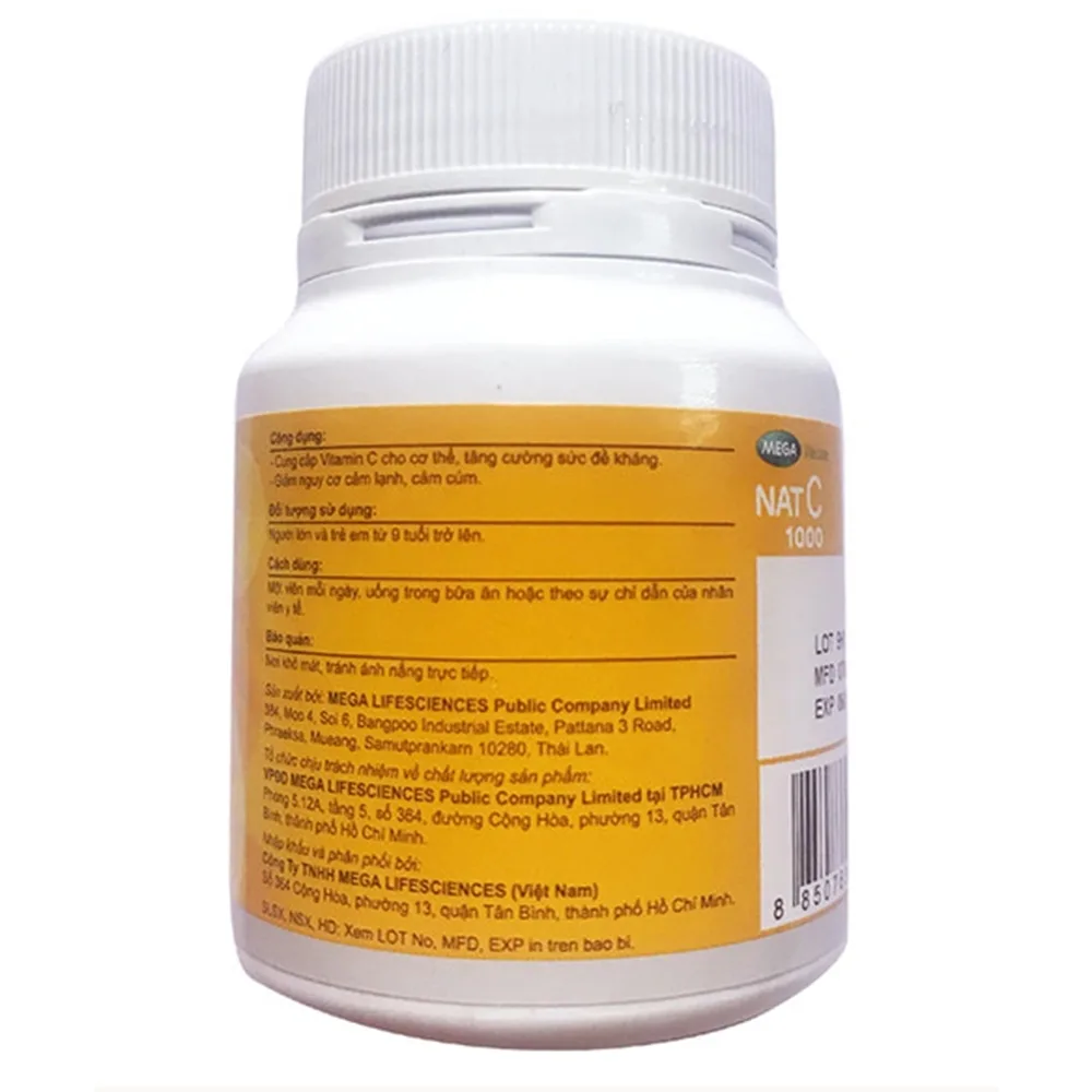 Hình ảnh Viên uống Nat C 1000 cung cấp vitamin C cho cơ thể, tăng cường sức đề kháng (60 viên)