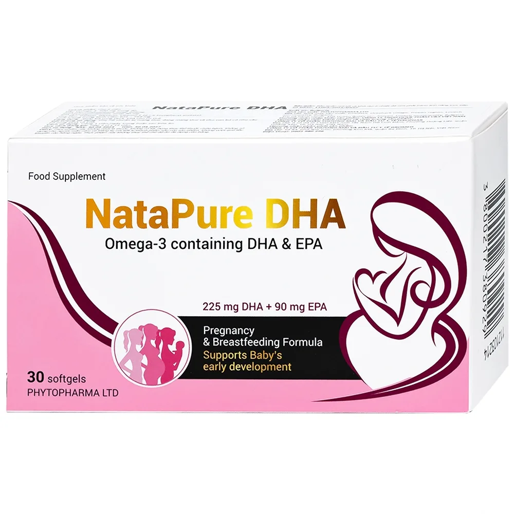Hình ảnh Viên uống Natapure DHA Phytopharma bổ sung DHA, EPA cho cơ thể (2 vỉ x 15 viên)
