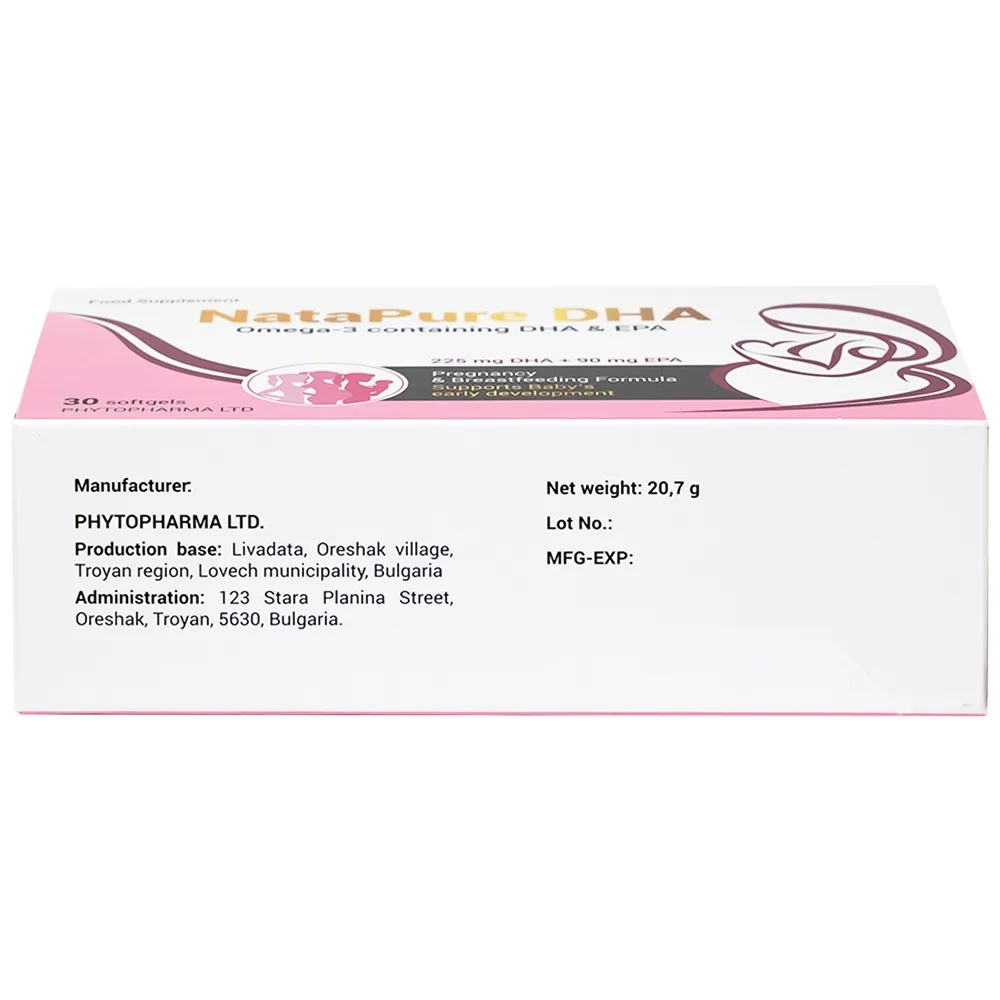 Hình ảnh Viên uống Natapure DHA Phytopharma bổ sung DHA, EPA cho cơ thể (2 vỉ x 15 viên)