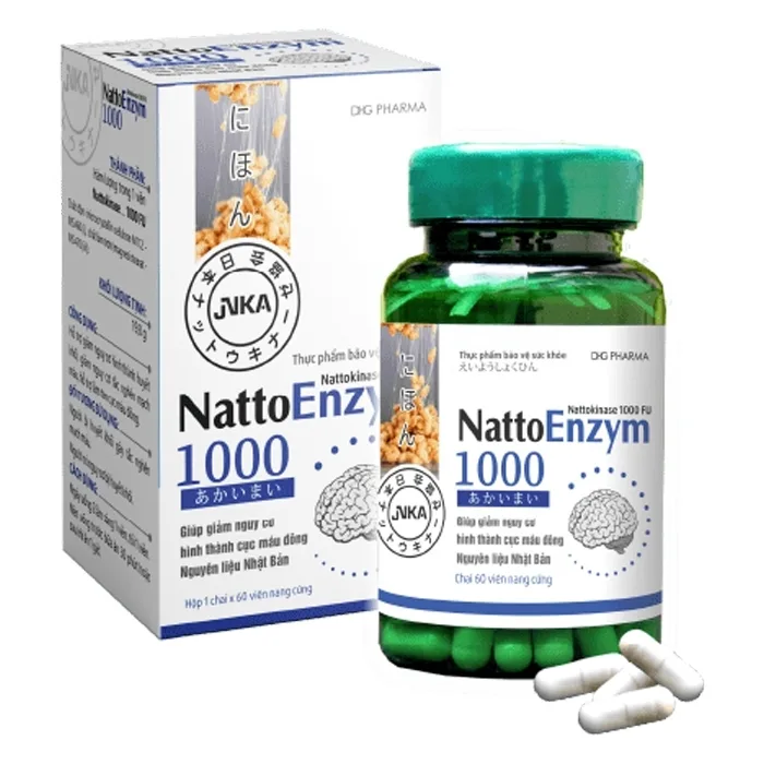 Hình ảnh Viên uống NattoEnzym 1000 DHG tan cục máu đông trong lòng mạch, tăng tuần hoàn máu (60 Viên)