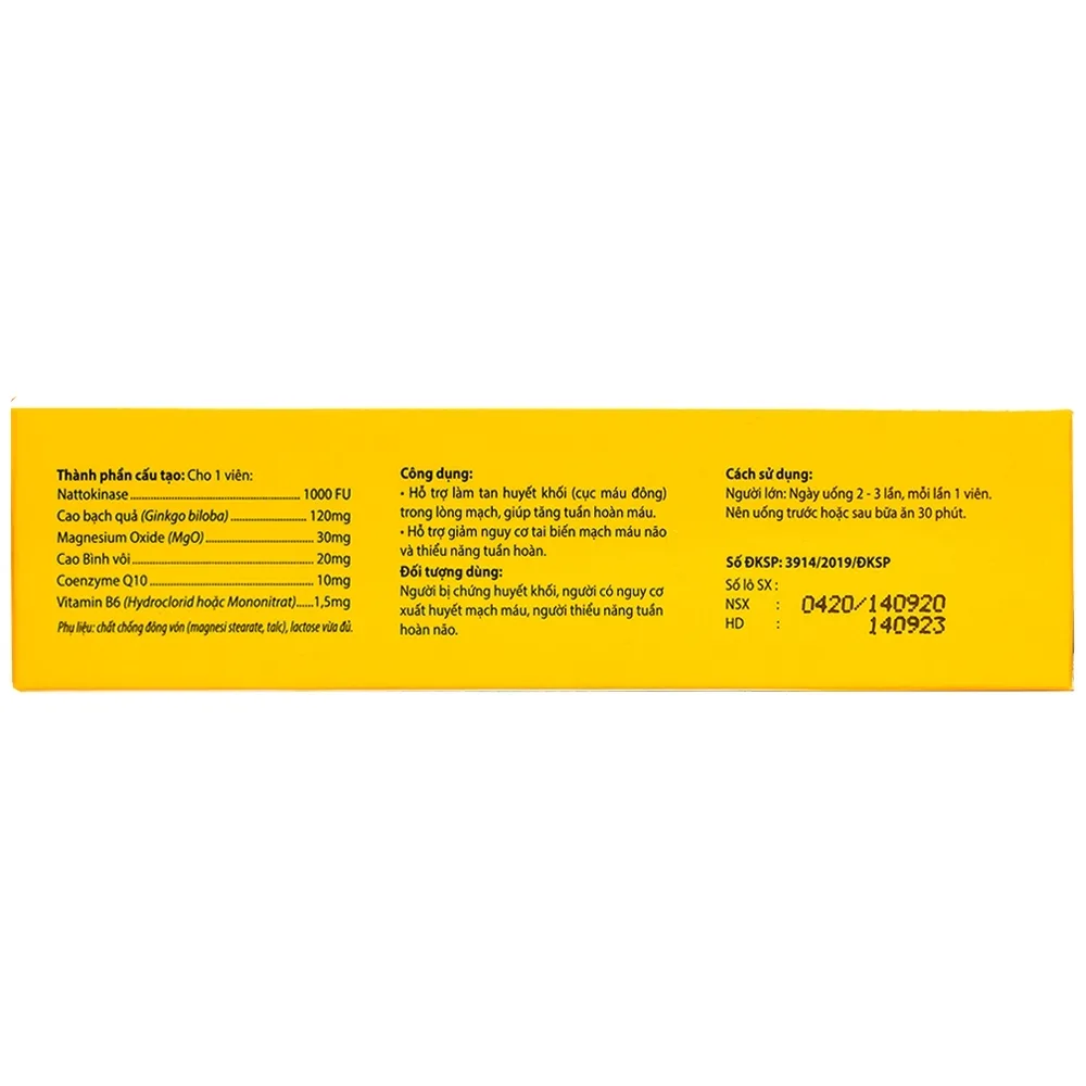 Hình ảnh Viên uống NattocereBest 1000-Q10 Navi hỗ trợ làm tan huyết khối, giảm nguy cơ tai biến mạch máu não (3 vỉ x 10 viên)