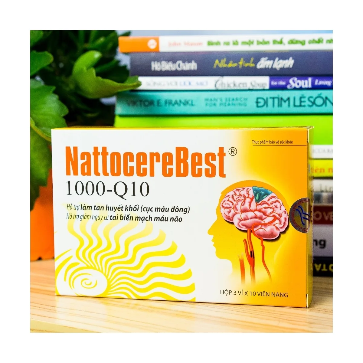 Hình ảnh Viên uống NattocereBest 1000-Q10 Navi hỗ trợ làm tan huyết khối, giảm nguy cơ tai biến mạch máu não (3 vỉ x 10 viên)